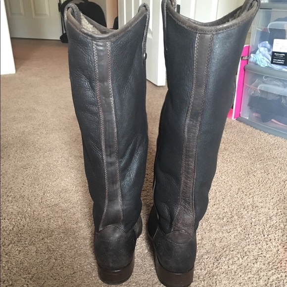 Frye “Mara Button” Genuine Shearling Boot OTK - Picture 3 of 8